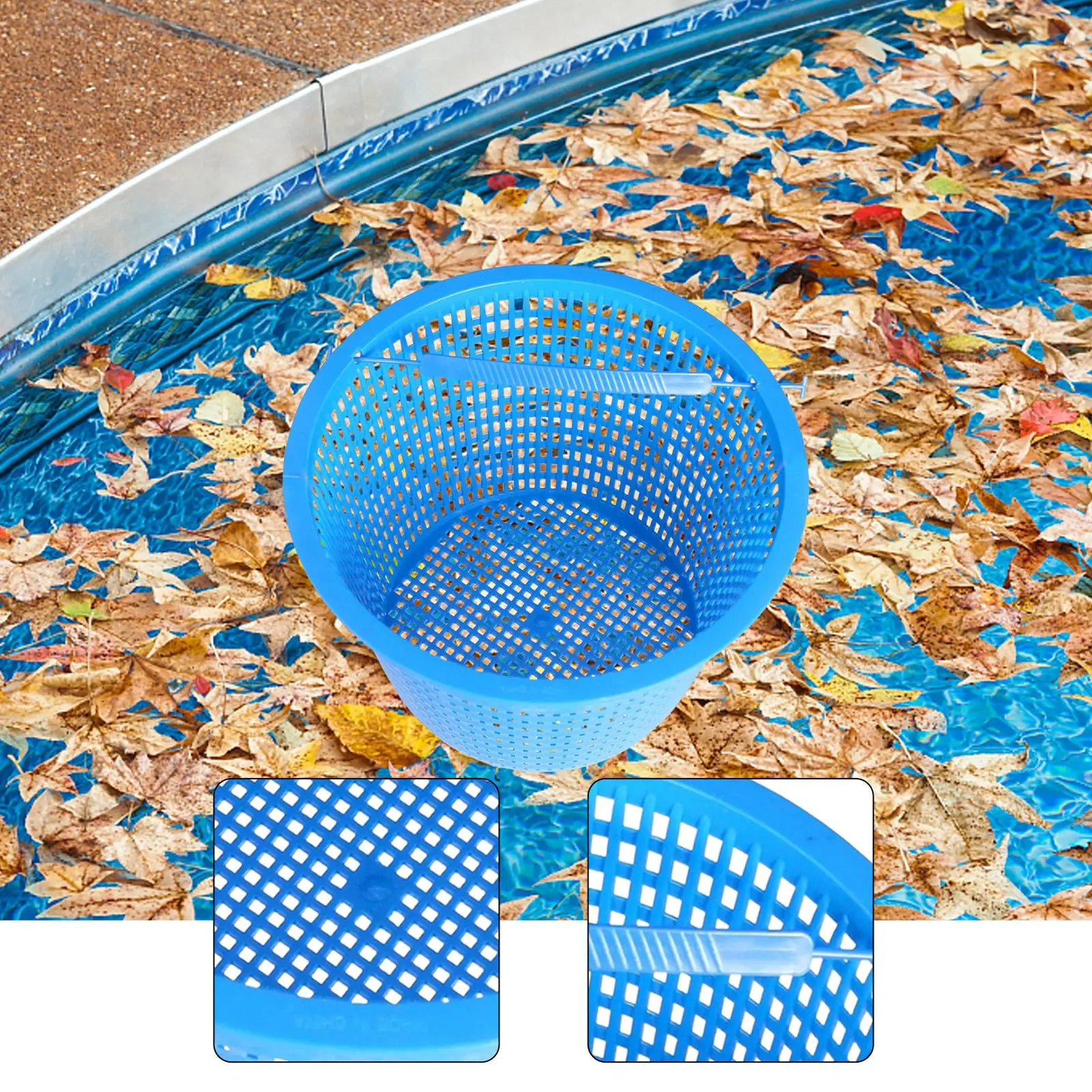 

Pool Skimmer Basket Clean Leaves and Debris with Handle Filter Basket Cleaning Tool Pool Strainer Basket for Hotel Sink Bathtub