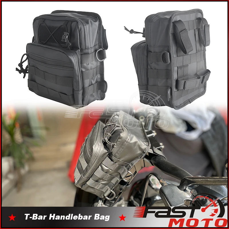 

Motorcycles Handlebar Bag For Harley Dyna Softail Sportster T-Bar Risers Utility Bags PVC Waterproof Handle Bar Storage Pouch