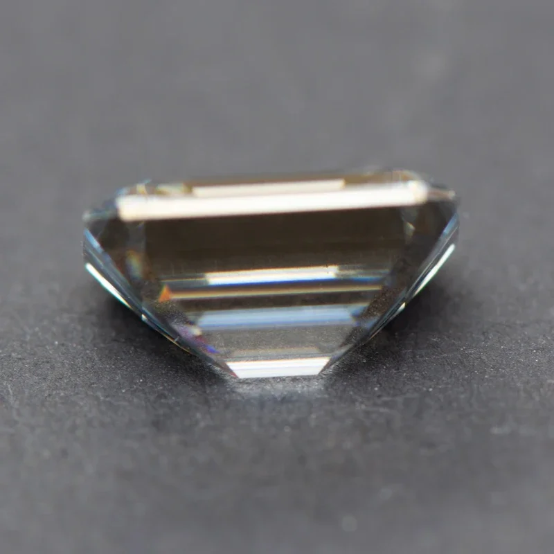 Moissanite Emerald Cut Gray Color Gemstone Lab Grown Diamond for Charms Jewelry Making Materials with GRA Certificate