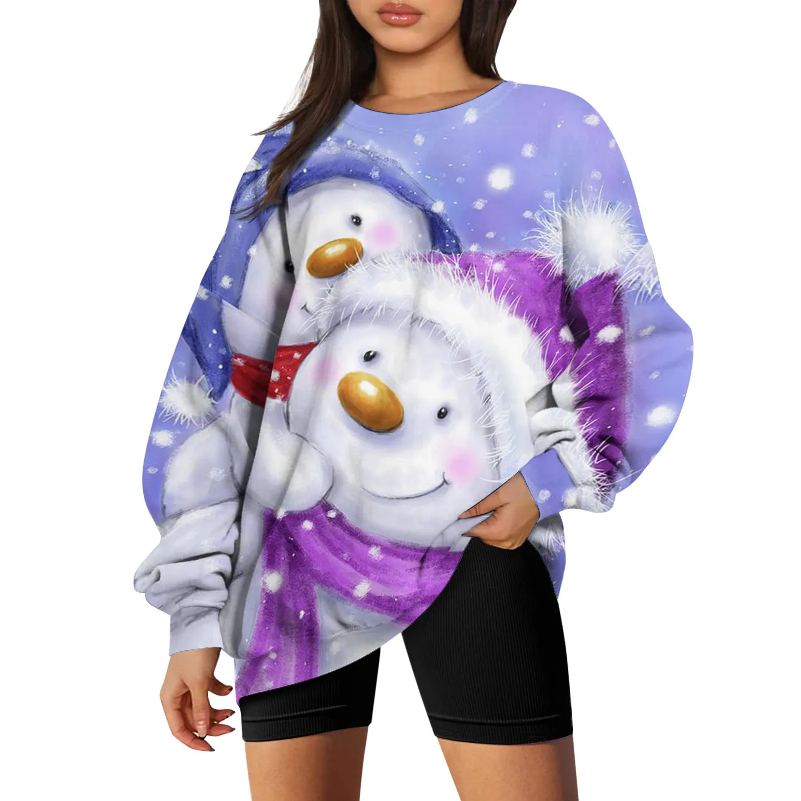 

Men Women Christmas Sweater Pullover Snowflakes Santa Christmas Sweaters Jumpers Tops Holiday Party Xmas Loose Sweatshirt