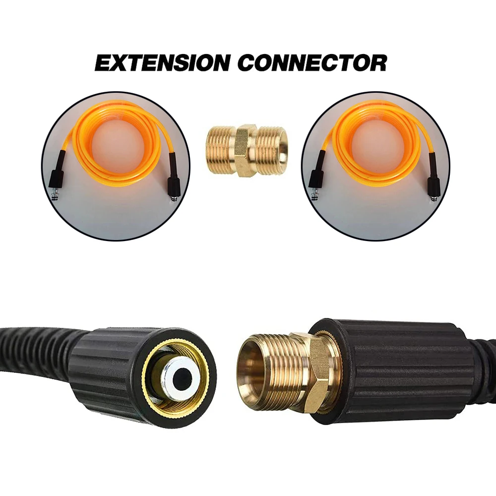 Imagem -02 - Pressão Arruela Arma Mangueira Car Wash Mangueira Limpeza Tubo de Extensão Feminino M22-pin14 15 1415 Adaptador para Karcher Bosch Lavor Alta