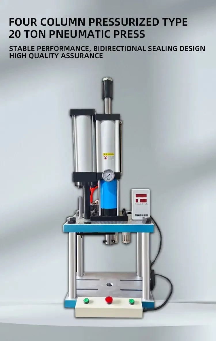 Hydraulic Four-Column Pneumatic Press 110/220V Stamping Machine Punching Soap Forms Metal Badges Light Bulb Making Durable Steel