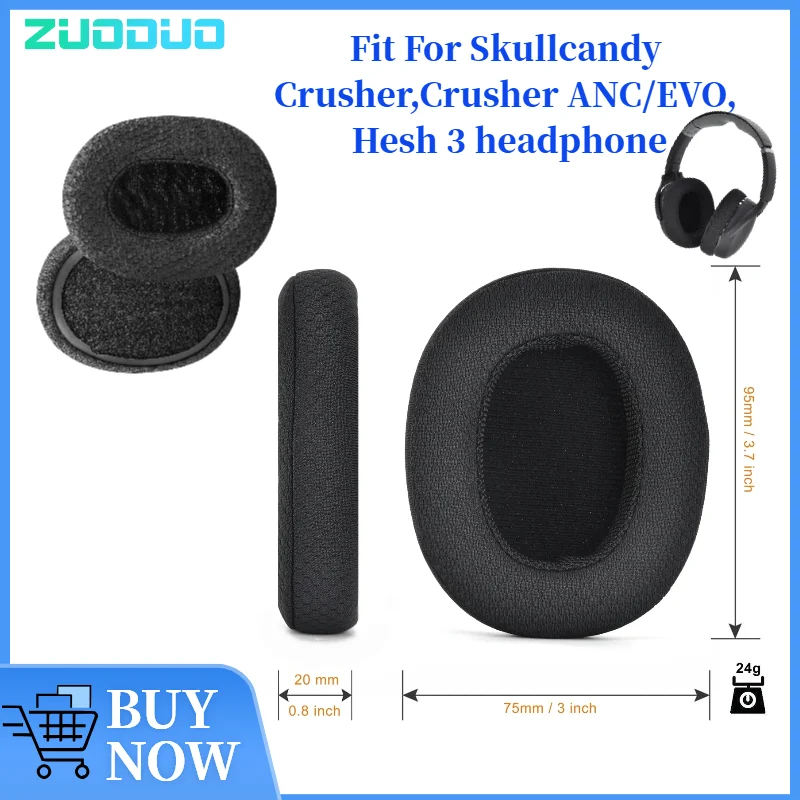 

ZUODUO Replacement Ear Pads Cushions for Skullcandy Crusher,Crusher ANC/EVO, Hesh 3 Headphone Softer Protein Leather Earpads