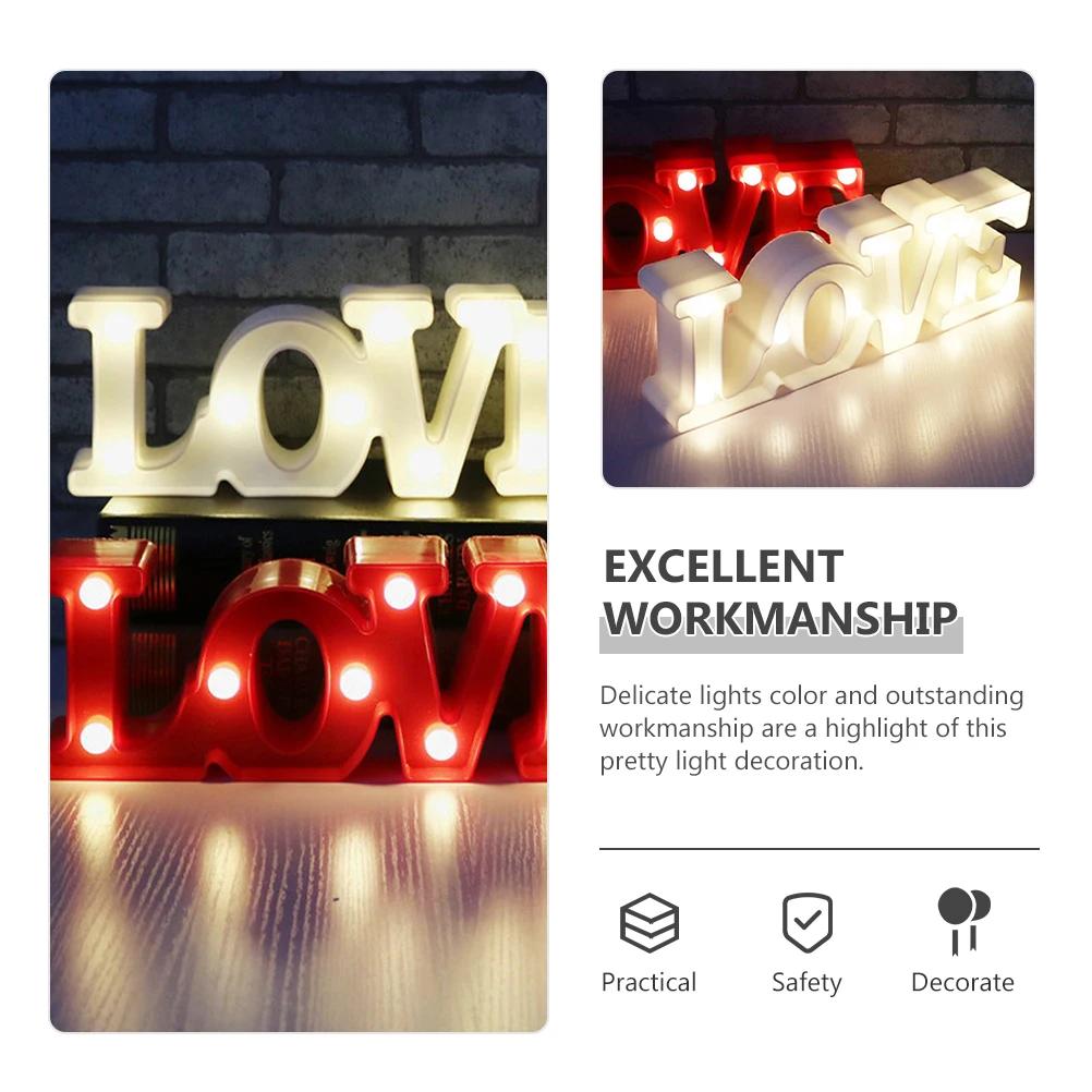 

Glowing Valentines Table Sign Letter Romantic Plastic Lighted Decor Led Letters Signs Lights