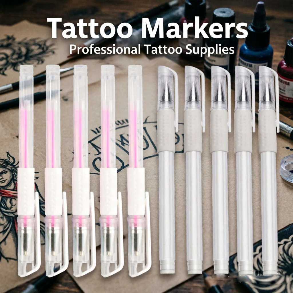 Marker Pen+pen Core Replaceable Pen Core Used for Tattoo Painting and White/pink Eyebrow Positioning