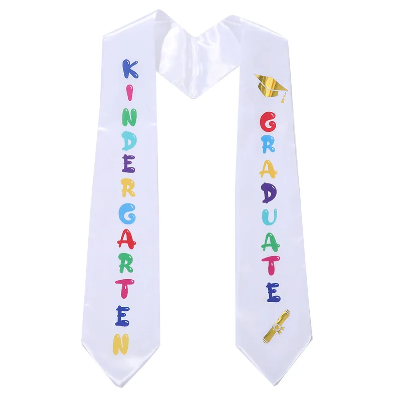 Children\'s Graduation Ceremony Shoulder Straps Preschool Kindergarten Honor Award Etiquette Belt Double Layer Silk Shawl Ribbon