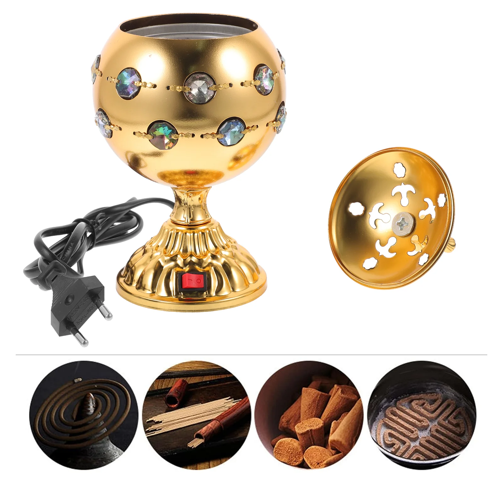 Incense Burner Metal Centerpiece Decorations Electric Arab Censer Home Iron Holder for