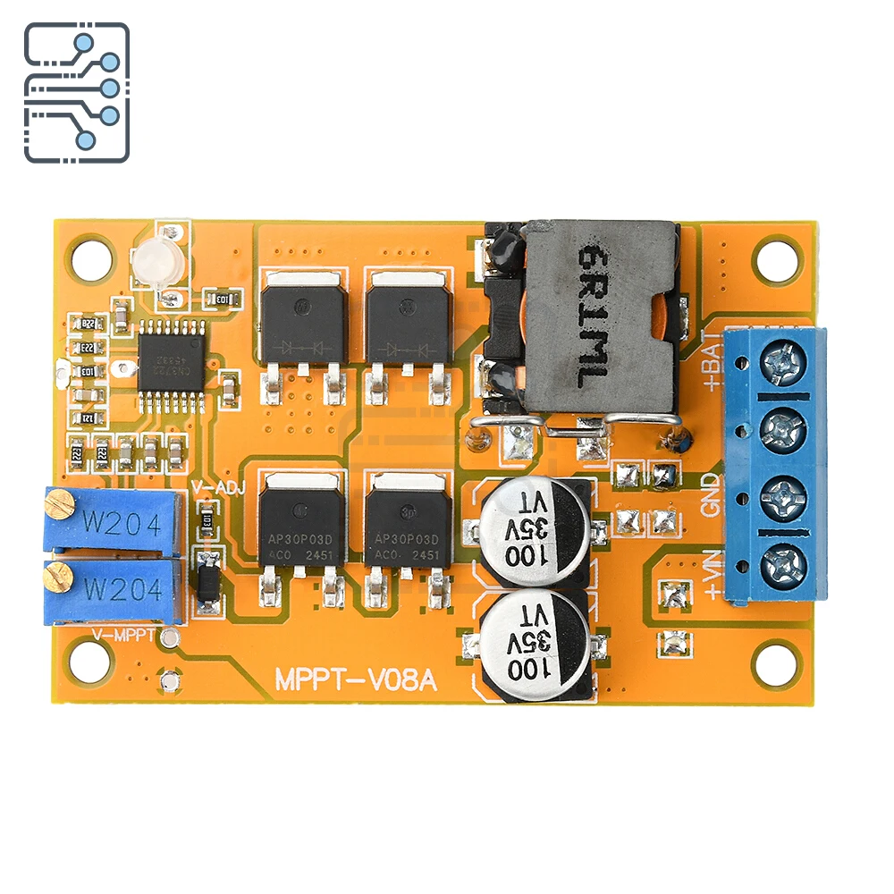 5A 100W MPPT Solar Panel Regulator Controller 9V 12V 18V 24V Auto Switch Solar Charging Panel Conversion Efficiency 95% DC 8-28V