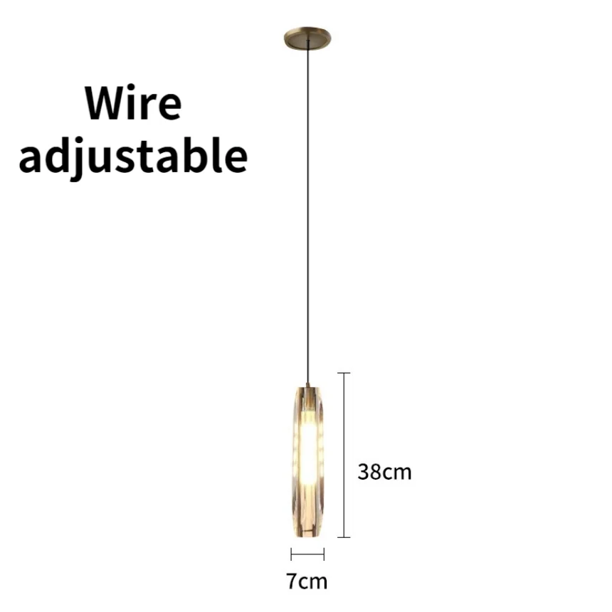 Modern Crystal Pendant Lights for Bedroom Bedside Entrance Hanging Lamp Decoration Ceiling Chandelier Brass Glass Bathroom Hotel