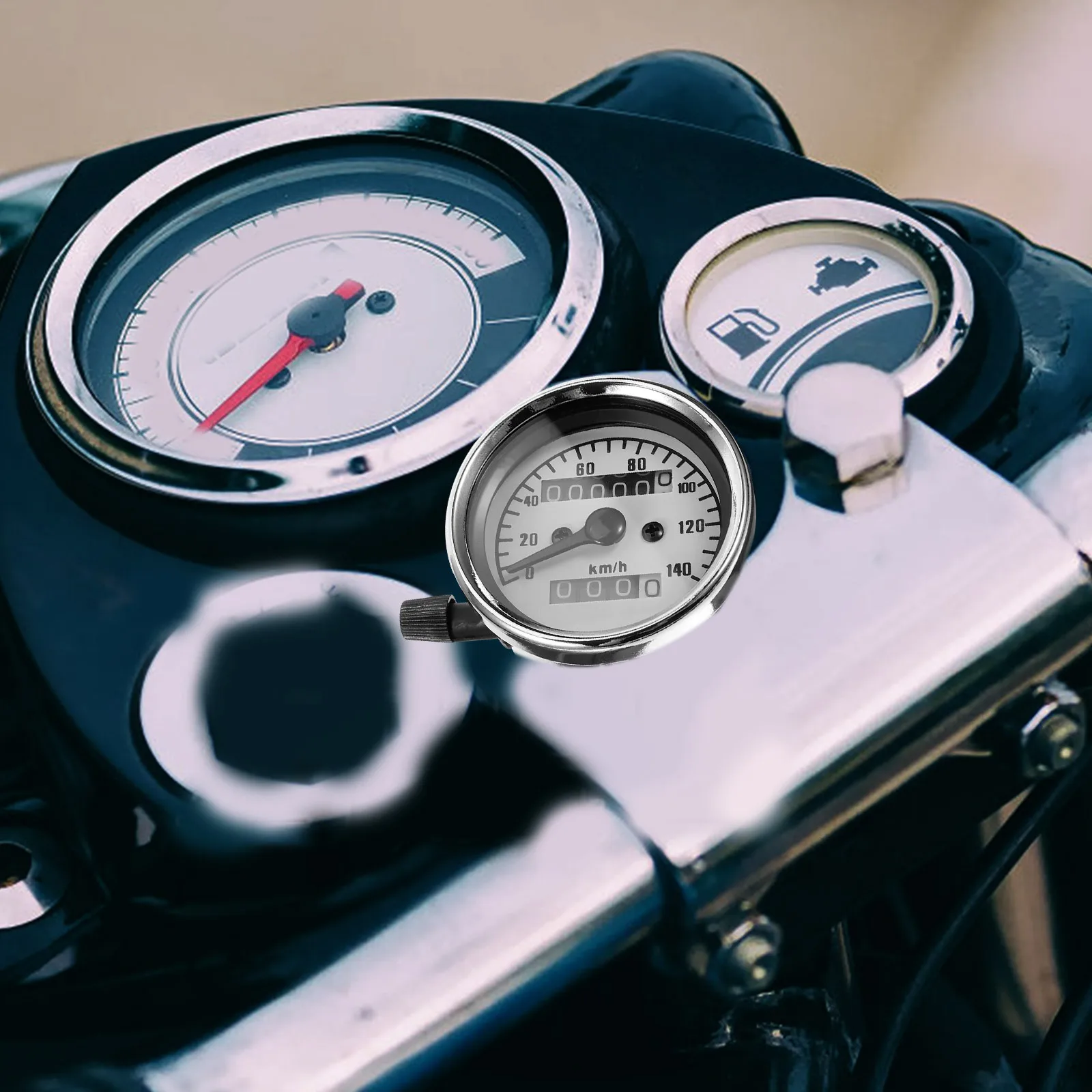 

Retro Motorcycle Speedometer Gauge Modified Odometer Pointer Design Universal Compatibility Clear Display Easy Installation
