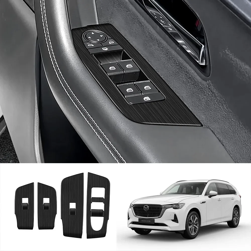 

Для Mazda CX80 CX-80 CX80 2024 2025 RHD оконное стекло переключатель управления подъемом кнопка декоративная рамка ABS аксессуары для салона автомобиля