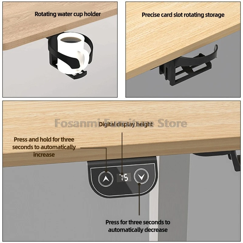 Mesa de computador elétrica de altura ajustável, mesa de movimento com display digital, mesa de jogos, escritório, casa, para trabalho de estudo