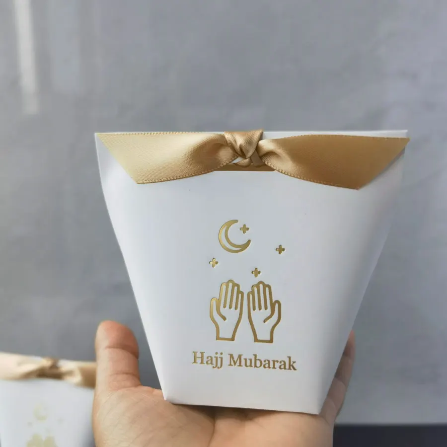 Hajj Mubarak Candy Cookie Gift Boxes, Decoration for Muslim Islamic Ramadan Mubarak Iftar Party, Happy Eid Al-Adha Festival