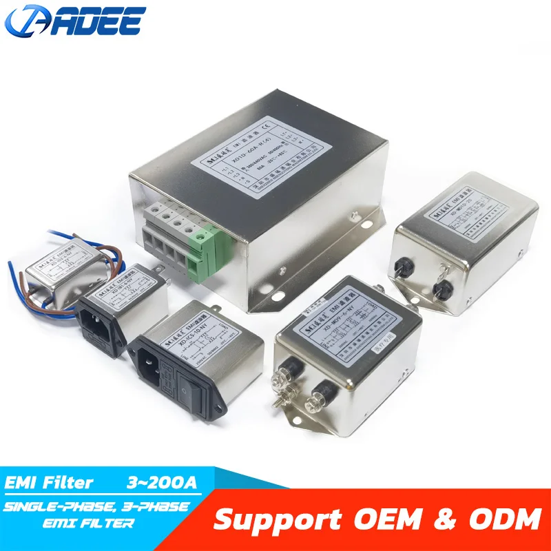 Wide-voltage 110V To 440V 3A To 200A Power EMI Filter For Suppress Electronic Noise Interference