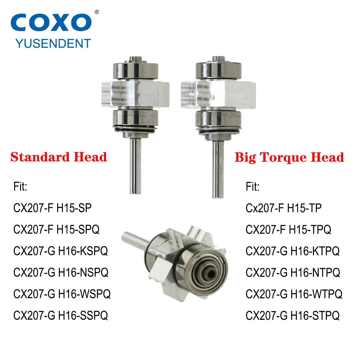 Cartucho de turbina dental COXO original, rotor de aire estándar/cabezal de gran torque para accesorios de pieza de mano de alta velocidad COXO CX207