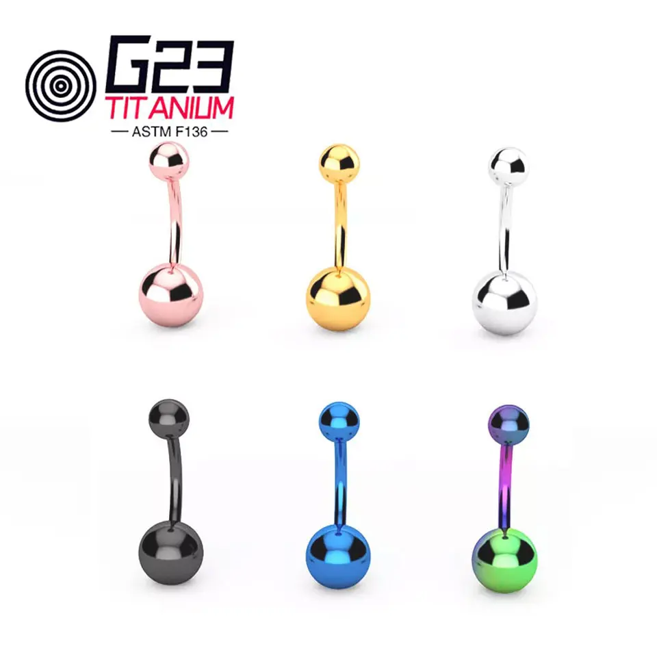 G23 Titanium Belly Botton Navel Piercing Gold Color Sexy Best Selling Body Jewelry's For Women