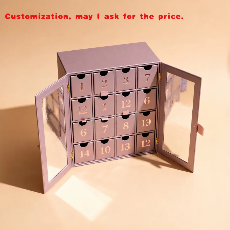 

На заказ.Calendrier De L'Custom печатная бумага модный косметический лак для ногтей ювелирные изделия ресницы 24-дневная коробка для адвент-календаря