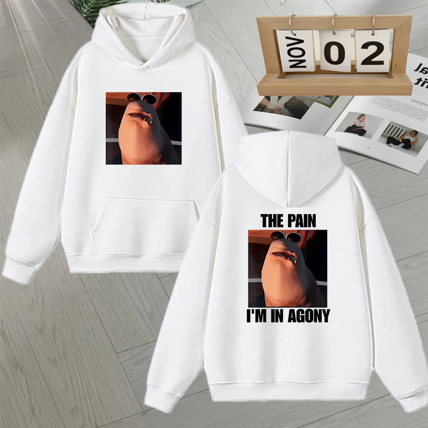2025 جديد ماركوس الدودة الألم أنا في Agony الجرافيك البلوز للرجال النساء هوديي الخريف الشتاء طويلة الأكمام الصوف هوديس