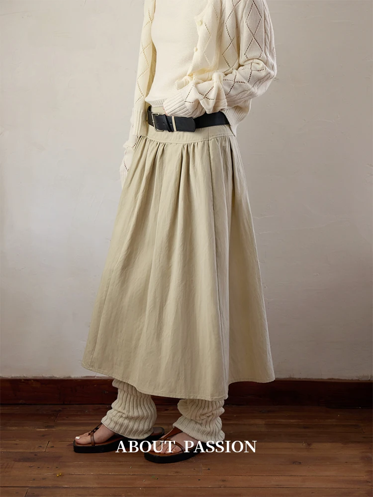 

Юбка А-силуэта с высокой талией и плиссировкой, повседневный стиль, женская мода, дизайн с рюшами, средней длины, от About Passion