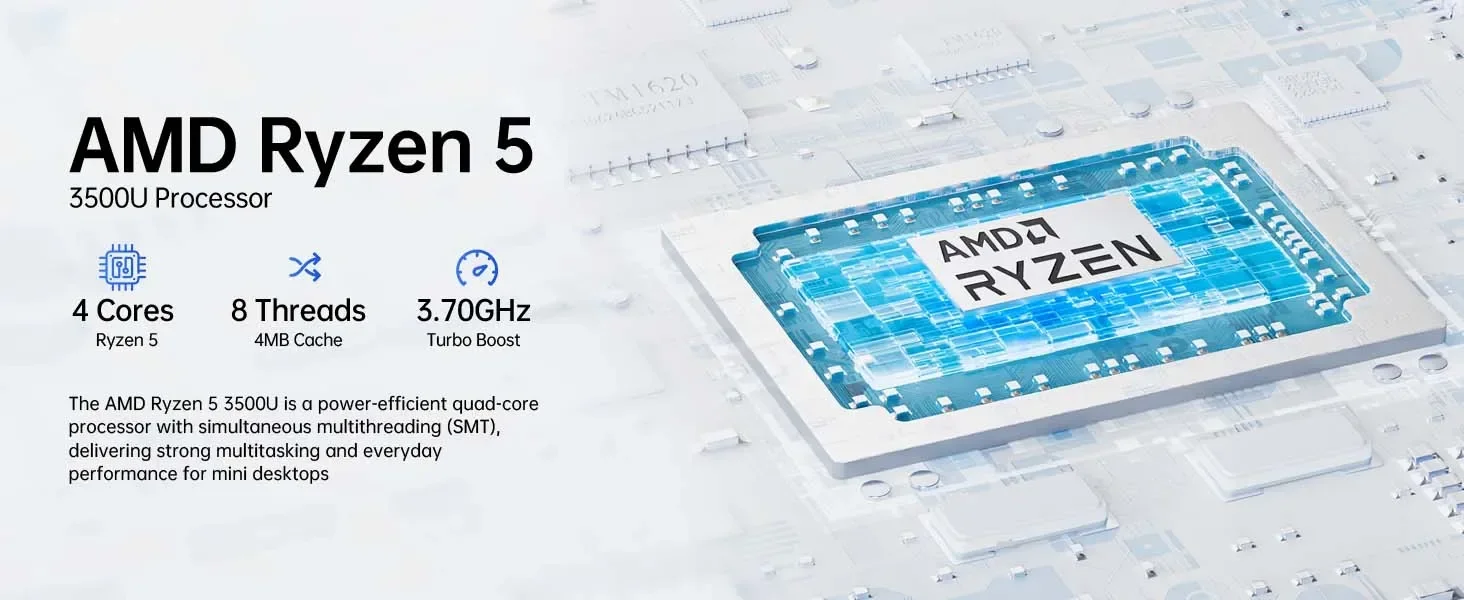 GMKtec G10 AMD Ryzen 5 3500U MINI PC Windows 11 Pro DDR4 M.2 SSD WIFI5 BT5.0 2.5G LAN Desktop Office Mini PC Gamer Computer