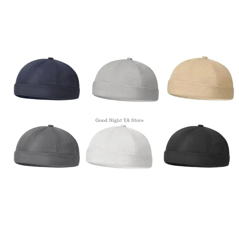 

Breathable Polyester Skull Cap With Sweat Wicking Feature Adjustable Design Stylish Casual Brimless Hat for Men
