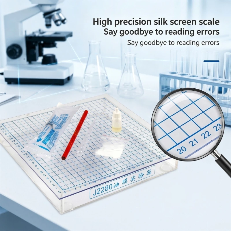 Classroom Oil Film Experiment Apparatus With Clear Observation Tray, Physics Teaching Tool for Molecular Size Demonstration