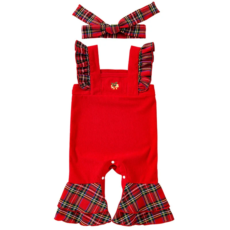 

2Piece Sets Spring Fall Christmas Newborn Girls Clothes Toddler Boy Outfits Cartoon Cute Sleeveless Jumpsuits Baby Romper BC1306