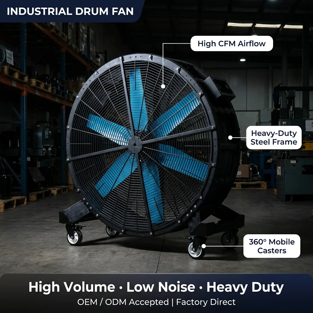 Caster Wheel - Large Industrial Fan High Volume Floor