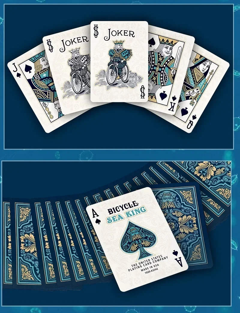 Bicycle Sea King Playing Cards USPCC Collectable Deck Card Game Close Up Magic Trick Magia Magie Magicians Prop Accessory