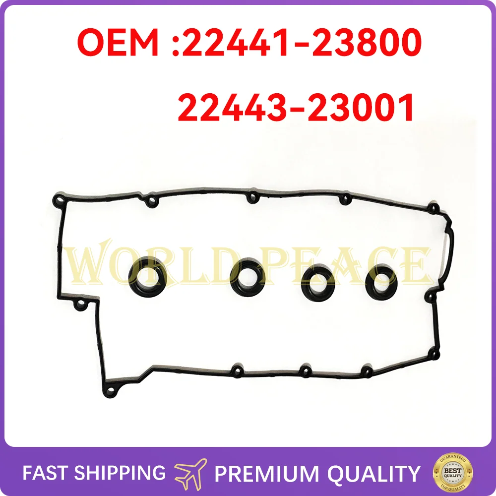 Valve Cover Gasket Set 22441-23800 Fits 2003-2012 Hyundai Kia 2.0L DOHC OEM 22441 23800&22443-23001