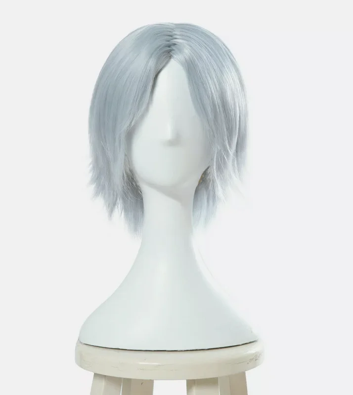 Game Dante Silver White Wigs Cosplay Short Straight Hair Wig