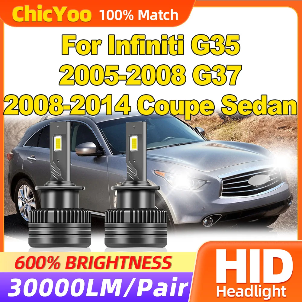 

30000LM HID Xenon Headlight Bulbs 120W LED Car Lights 12V Xenon Lamps For Infiniti G35 2005-2007 2008 G37 2008-2014 Coupe Sedan