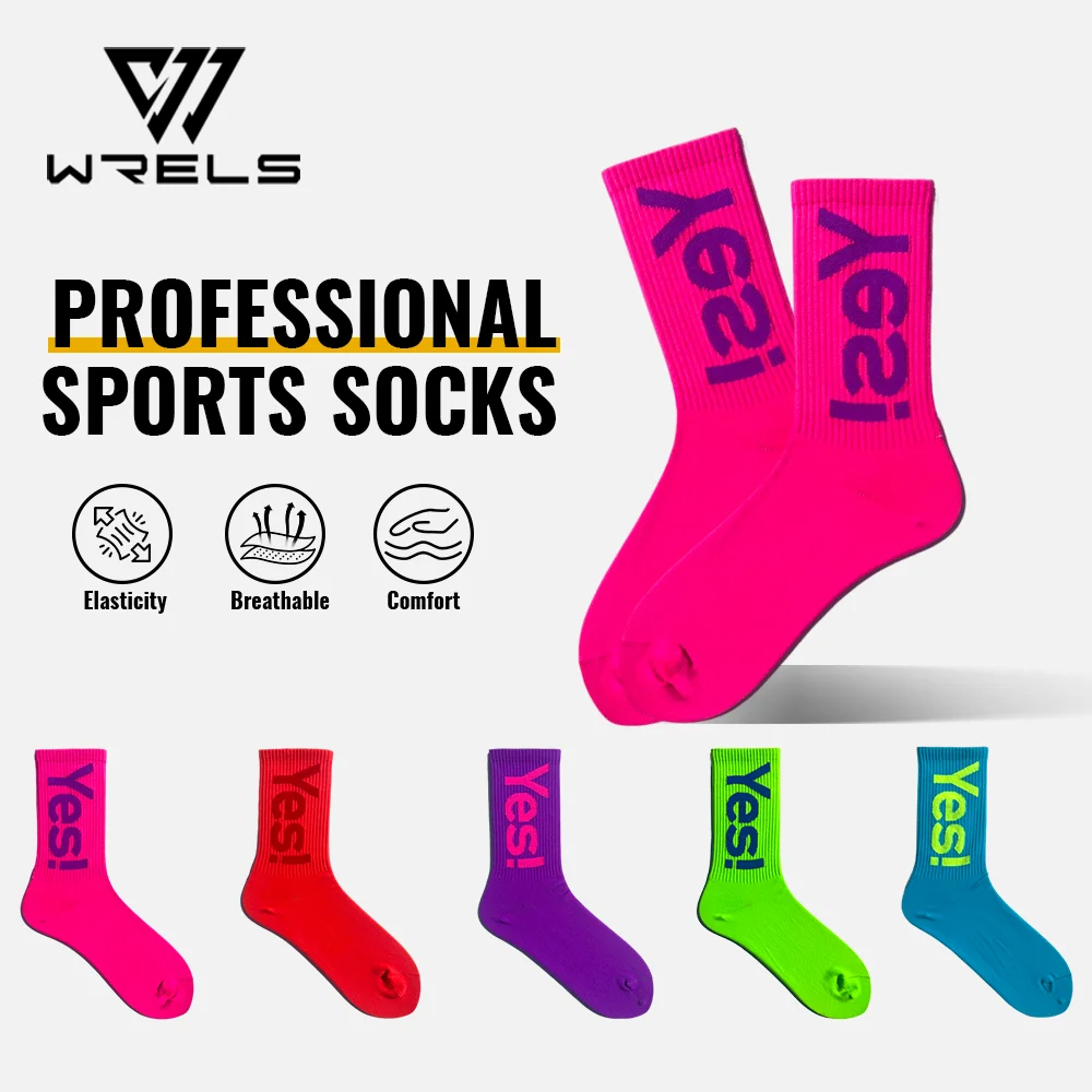 WRELS 1/2/3 Paar Fußballsocken für Herren und Damen, Baumwolle, atmungsaktiv, Sportsocken, Handtuchboden, Fitness, Radfahren, Wandern, Sportsocken