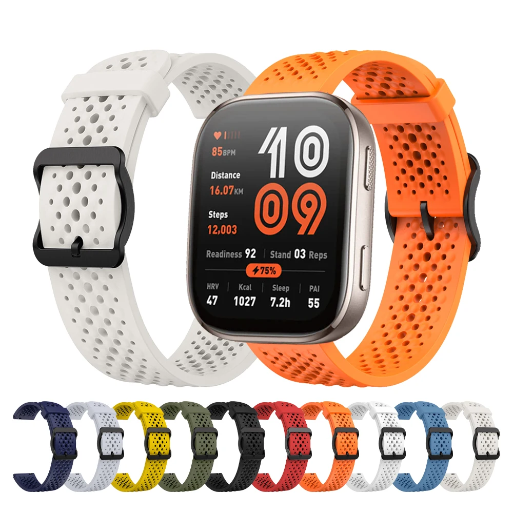 Correa de silicona Original para reloj Amazfit Bip 6 5, GTR 4 3 pro 2 2e/BALANCE, pulsera de 22mm para reloj HUAWEI/Xiaomi