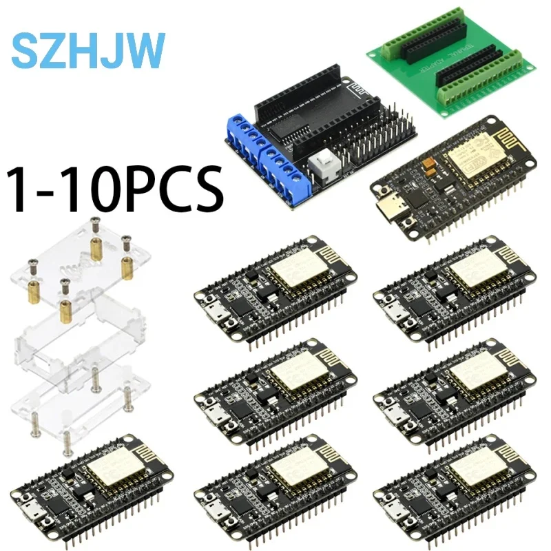 1-10PCS NodeMCU ESP8266 Wi-Fi Development Board Upgraded CP2102/CH9102X/FT232 + USB Type-C Micro for IoT & DIY Projects