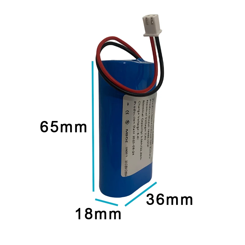 Batteria al litio ricaricabile 2 s1p 18650 3000mAh 7.4V