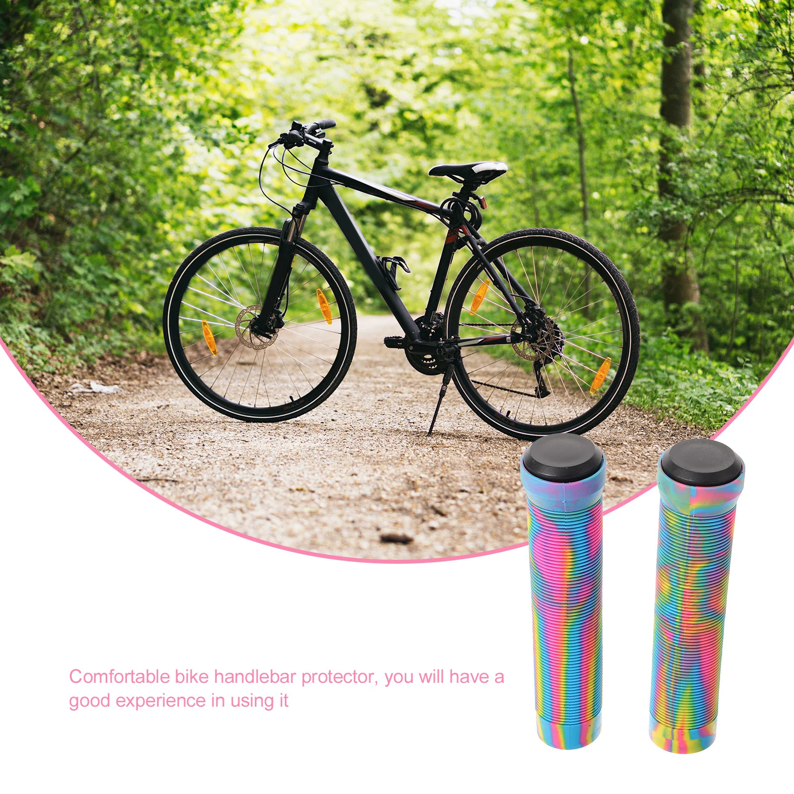 

1Pair Shock-Proof Non-Slip Bike Handlebar Grips Soft Comfortable Bicycle Grips for Long Distance Riding Rainy Weather Cycling