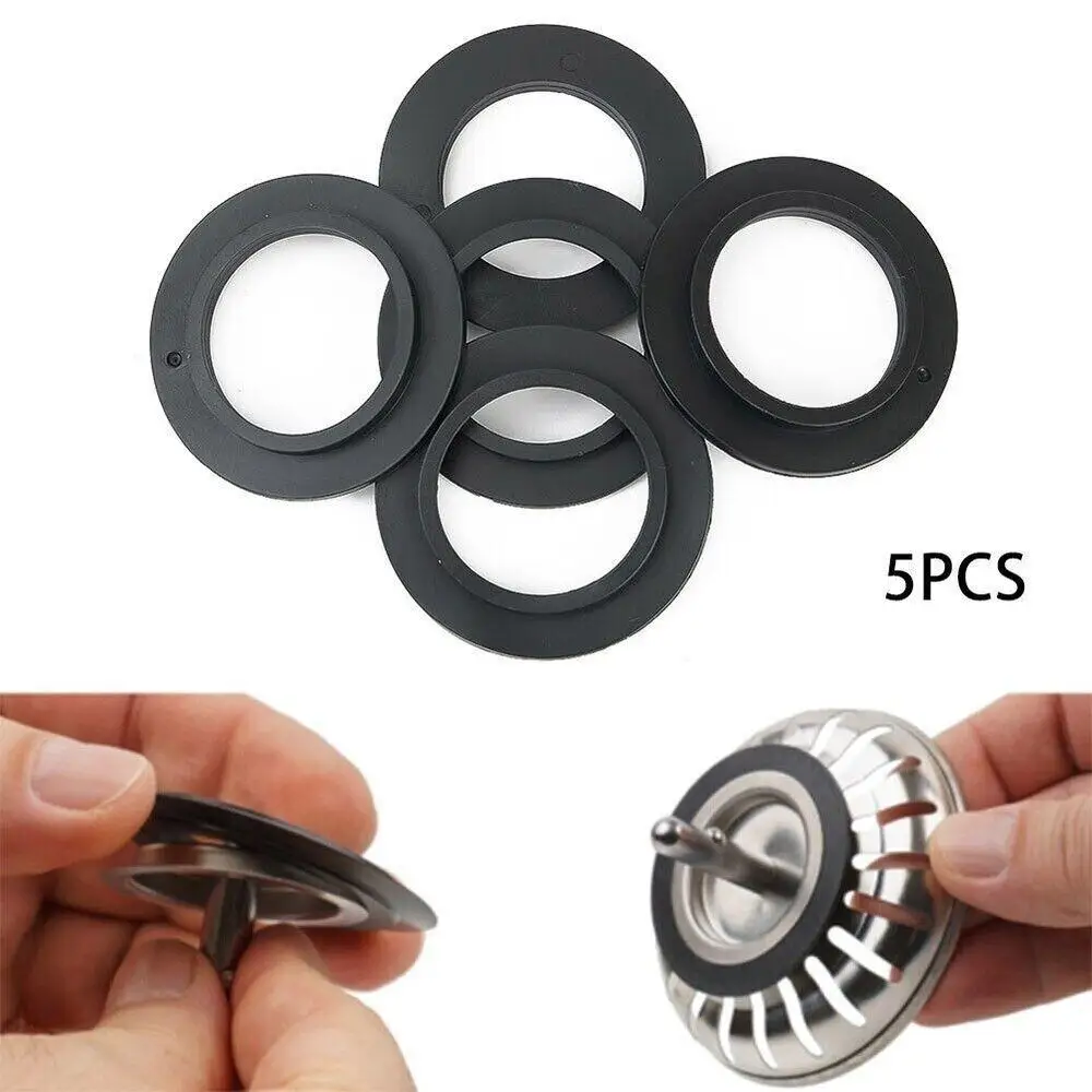

5Pcs Durable Rubber Seal Strainer Plug Washer Franke Fitting Replacement Washer Kitchen Sink Part Basket Strainer Plug Gasket