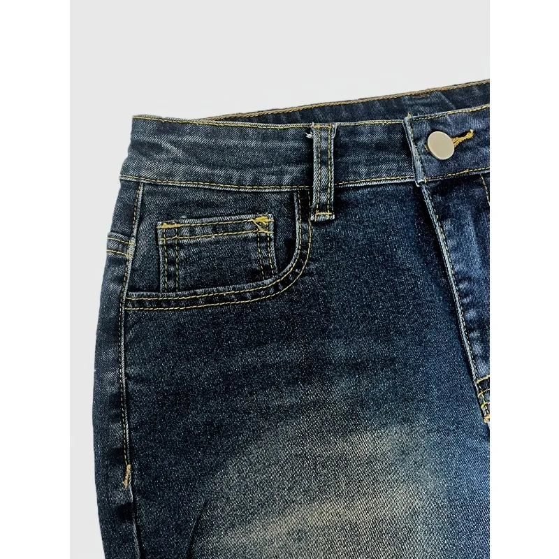 Summer Denim Retro Short Skirt for Women High Wiast Sexy Tight Bag Hip Skirts Lady Slim Fit Y2K Female Short Print Jeans Skirts - view 3