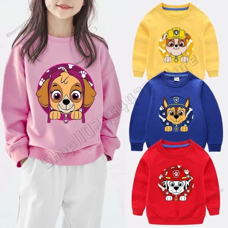 PAW Patrols Kids Anime Cute Sweatershirt Cartoon Skye Chase Children Long Sleeve Tops Autumn Boys Girls Fashion Casual Pullover