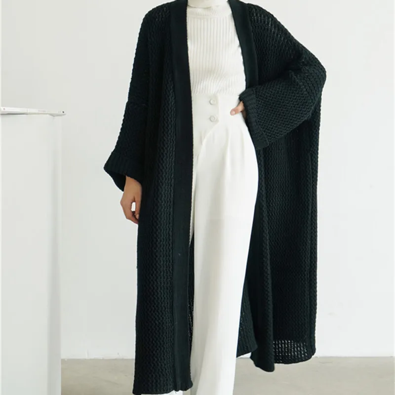 

2025 Oversized Long Cardigan, Knee-Length Loose Knit Sweater for Women Autumn Coat