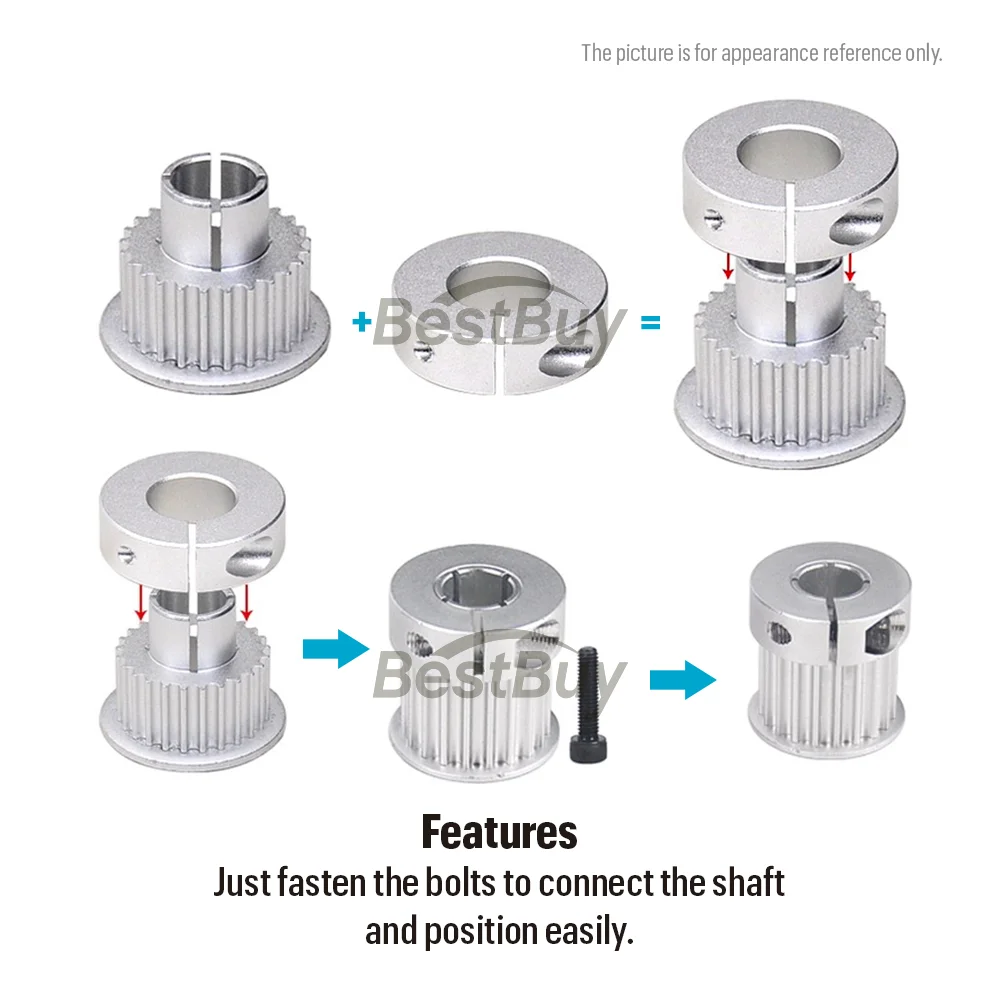 3M 20 T/22 T/24 T/25 T/26 T/28 T/30 Tanden K Vastklemmen Type Synchrone Wielen Boring 5-16mm voor Riem breedte 10/15mm 3D Printer Accessoires
