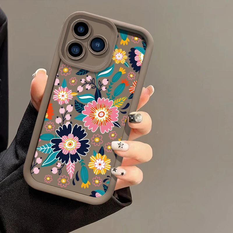 

Luxury Floral Phone Case For OPPO Realme C85 Pro C75 C51S C35 C33 C31 C71 C67 C65 C63 C55 C53 Soft Silicone Matte TPU Cover