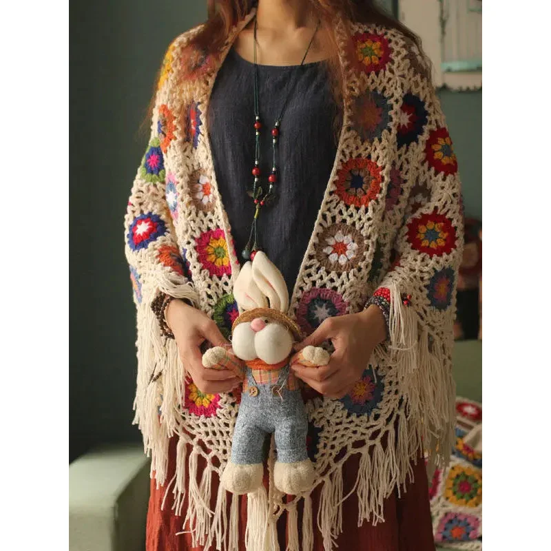 2025 New Women Batwing Knitwear Sleeve Hem Loose Pullover Blouse Irregularity Cloak Poncho Cape Tops Knitting Sweater Coat S abc