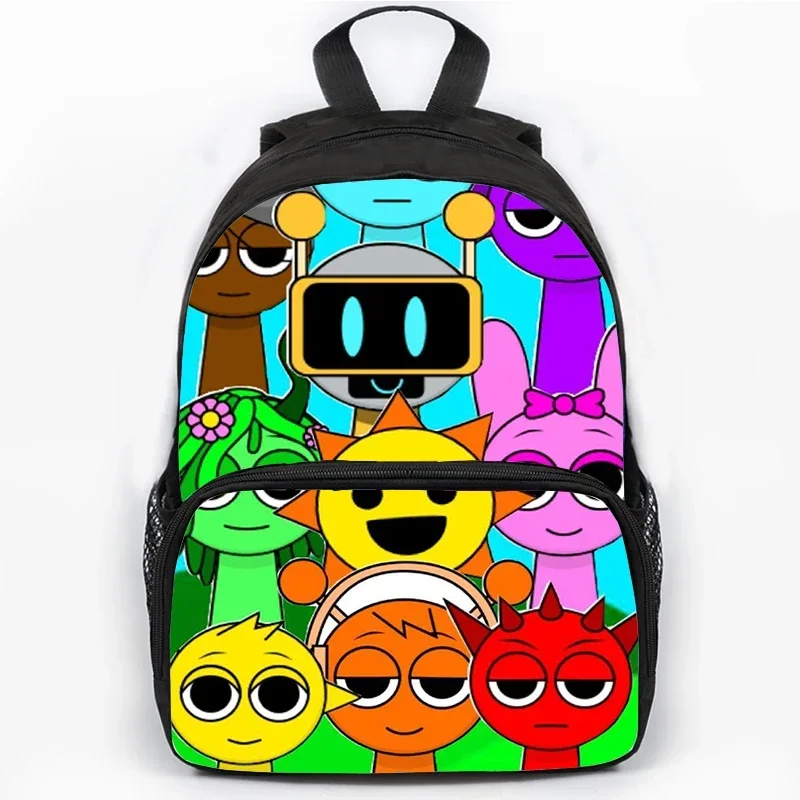 Mochila para niños, mochilas escolares con estampado Sprunki, mochilas de dibujos animados de gran capacidad, Mochila escolar de juego Incredibox para niños y niñas