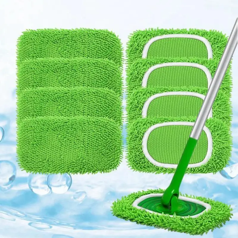 4 Stück Waschbare Wiederverwendbare Wischmop-Pads mit Hoher Wasseraufnahmefähigkeit, Mikrofaser-Reinigungspads für Haushaltsbodenreinigung und Staubentfernung – Detail 10