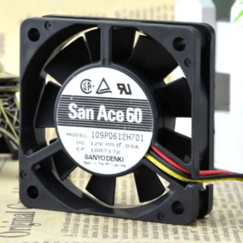 

New Fan For SANYO 12V 0.09A 109P0612H701 6CM Silent Chassis Ball Cooling Fan 6015 60X60X15mm