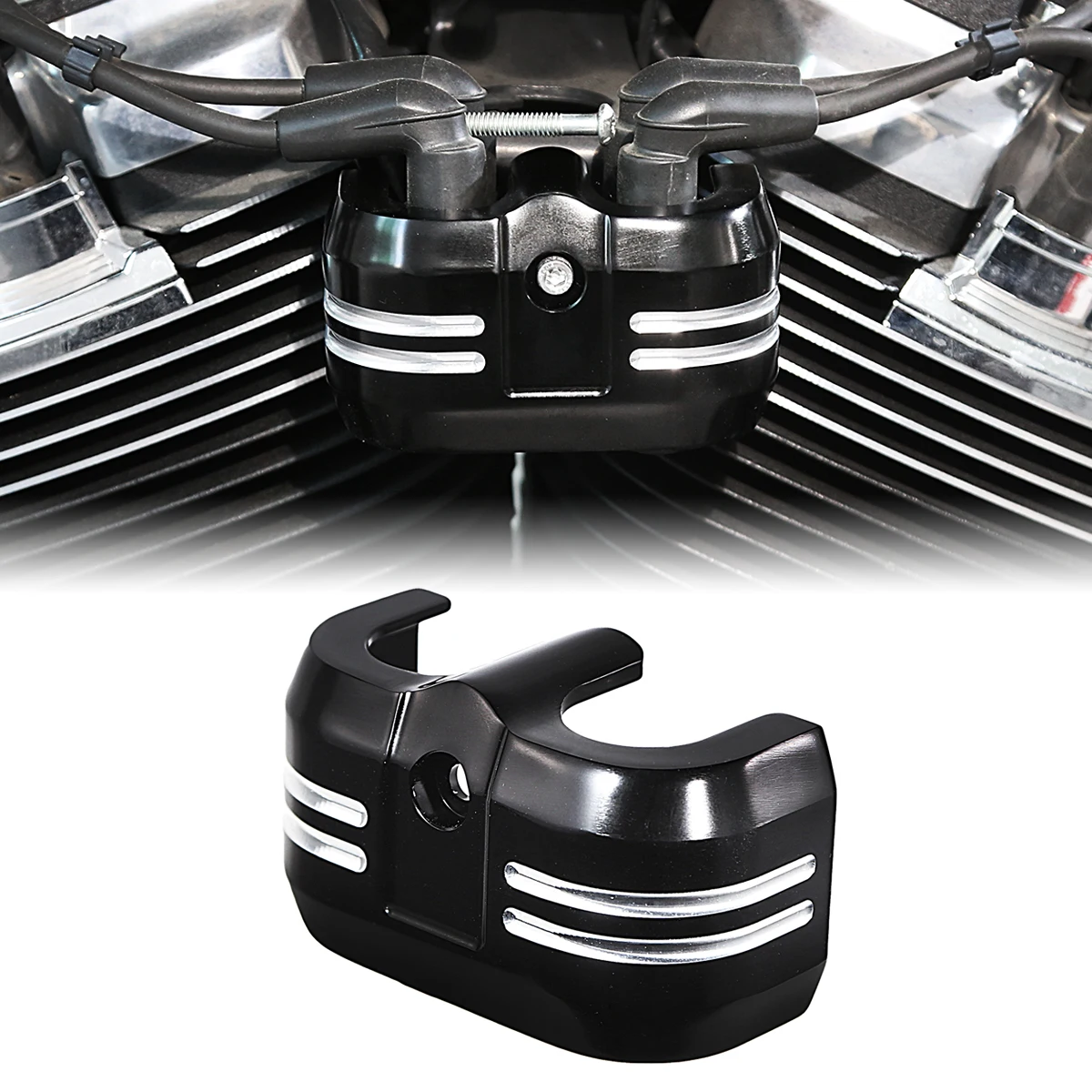 Gloss Black Shallow Cut Ignition Coil Cover For Harley Softail Fatboy Slim Street Bob Breakout Low Rider Fat Bob 18-23