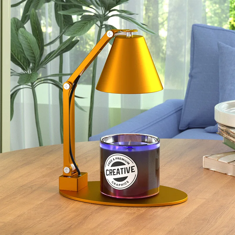Foldable Aromatherapy Candle Warmer Lamp Metal Dimmable Candle Melter Fit for Yankee Small & Large Size Jar OfficeTable Lamp
