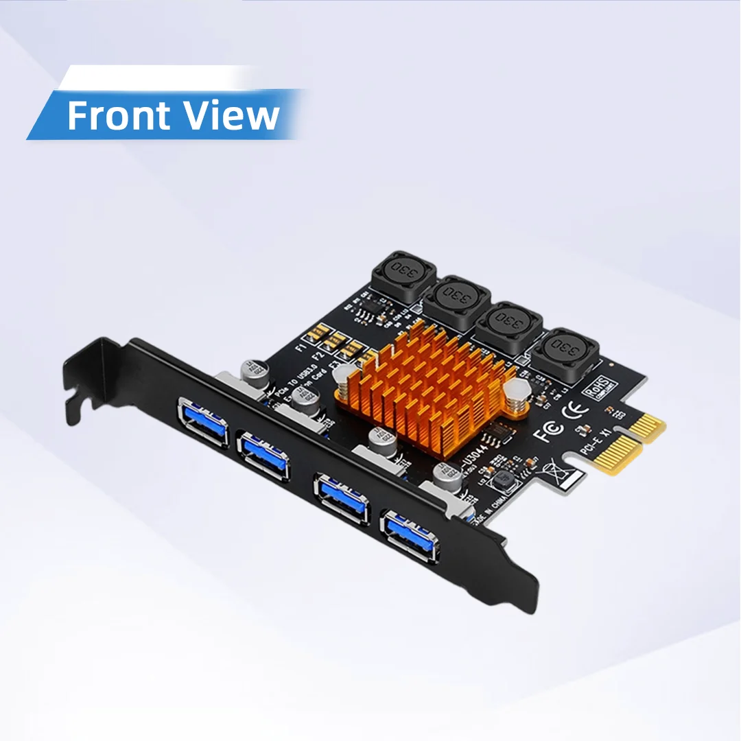 USB 3.0 PCIe X1 4 Port Expansion Card NEC Renesas Chip 5Gbps PCI Express USB Hub Controller Adapter Self Powered for PC